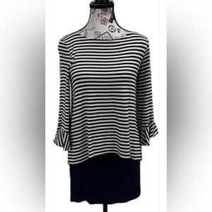White House Black Market striped tunic top